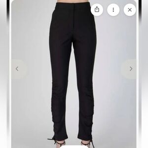 10 Crosby Derek Lam Black Ruched Slim-Leg Pants